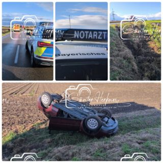 🗓️ Datum: 24.10.2025
⏰ Uhrzeit: 09.14 Uhr 
🚒🚑 Einsatzart: THL
📍 Einsatzort: ED 19
🚑🚒🚁🚓 Eingesetzte Kräfte 
@feuerwehr_eitting
@brk_kreisverband_erding 
@polizeiobn 

Am Geburtstag mit Auto überschlagen

Missglücktes Gegenlenk-Manöver: 22-Jähriger leicht verletzt

Eitting – Das war ja alles andere als ein fröhlicher Geburtstag: Ein junger Mann aus dem Landkreis hat sich am Freitag gegen 9.15 Uhr auf der ED19 zwischen Erding und Eitting mit seinem Audi A3 überschlagen und sich dabei ein Halswirbelsäulentrauma zugezogen. Seinen 22. Geburtstag verbrachte er deshalb im Klinikum Erding, wo ihn der Erdinger Rettungsdienst hinbrachte.

Laut Polizei war der Autofahrer in Richtung Eitting unterwegs, als eine Windböe sein Auto erfasste und aufs rechte Bankett wehte – das zumindest behauptete der Unfallfahrer gegenüber der Polizei. Beim Gegenlenken überschlug sich der Audi und blieb im angrenzenden Feld auf dem Dach liegen. Den Schaden schätzt die Polizei auf 5000 Euro ein.

Quelle: Münchner Merkur/Erdinger Anzeiger Print

📷 Günter Herkner

#thl #unfall #feuerwehr #rettungsdienst #polizei #luftrettung #blaulicht #technischehilfe #gefahrgut #abc #brand #freiwilligefeuerwehr