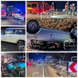 🗓️Datum: 04.02.2026
⏰Uhrzeit: 17.33 Uhr 
🚒🚑 Einsatzart: THL 2
📍Einsatzort: Mooslern St. 2331
🚒🚑🚁🚓 Eingesetzte Kräfte:
@feuerwehr.berglern 
@brk_kreisverband_erding 
@einsatzleiter_rettungsdienst
@brk_kv_freising
@polizeiobn 

Pkw gerät auf Gegenfahrbahn

Gegen 17:30 Uhr fuhr ein 31jähriger aus dem nordöstlichen Landkreis mit seinem VW Golf die Staatsstraße 2331 von Erding kommend Richtung Berglern. An der Einmündung Enzianstraße erkannte er zu spät, dass ein vor ihm fahrender Mini nach links abbiegen wollte. Die 20jährige, aus dem nördlichen Landkreis stammende Mini-Fahrerin, musste aufgrund Gegenverkehr verkehrsbedingt abbremsen. Der 31jährige Unfallverursacher versuchte noch zu bremsen und auszuweichen, touchierte jedoch das Heck des Mini. Im weiteren Verlauf geriet er auf die Gegenfahrbahn und kollidierte dort mit einem entgegenkommenden Ford, welcher von einer 23jährigen aus dem Landkreis Freising gesteuert wurde. Durch die Wucht der Kollision überschlug sich der VW Golf und kam auf dem Fahrzeugdach zum Liegen. Der Unfallverursacher, sowie die Fahrerin des Ford wurden durch den Unfall leicht verletzt. Es entstand ein Gesamtschaden von ca. 15.000 €. Die FFW Berglern war mit 15 Mann im Einsatz und unterstützen bei der Räumung der Unfallstelle.

Quelle:PI Erding 

📷 Günter Herkner

#thl #unfall #feuerwehr #rettungsdienst #polizei luftrettung blaulicht technischehilfe gefahrgut abc brand freiwilligefeuerwehr