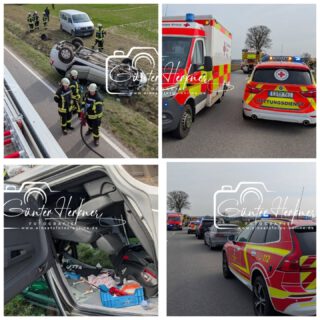 🗓️Datum: 24.03.2026
⏰Uhrzeit: 09.53 Uhr 
🚒🚑 Einsatzart: THL 3
📍Einsatzort: B 388 Emling 
🚒🚑🚁🚓 Eingesetzte Kräfte:
@feuerwehr_bockhorn
@feuerwehr_erding
@kreisbrandinspektion_erding
@brk_kreisverband_erding
@brk_ kreisverband_freising
@einsatzleiter_rettungsdienst
@polizeiobn 

Schwerverletzter bei Emling: Überholmanöver endet mit Überschlag im Acker

Der 45-Jährige landete nach einem gescheiterten Überholmanöver auf der B388 auf einem Feld und rammte einen VW-Kleinbus. Die genaue Unfallursache ist noch unklar.

Emling – Zunächst nicht ganz klar waren die Details eines schweren Verkehrsunfalls, der sich am Dienstagvormittag auf der B388 in der Gemeinde Bockhorn ereignet hatte. Warum ein 45-jähriger Autofahrer aus dem Landkreis Erding beim Überholen so weit nach links ausgeschert war, dass er im Acker landete, konnte die Erdinger Polizei auch am Nachmittag noch nicht beantworten. Die Ursache war ebenso weiter Gegenstand der Ermittlungen wie die exakte Schadenshöhe.

Kurz vor 10 Uhr, so viel war den Beamten bereits klar, hatte der syrische Staatsbürger mit seinem Opel in Fahrtrichtung Erding kurz nach dem Emlinger Ortsausgang ein Fahrzeug überholen wollen. Doch dieses Unterfangen misslang. Zu allem Überfluss rammte das Auto noch einen am Feld abgestellten VW-Kleinbus mit Freisinger Kennzeichen, glücklicherweise zu dem Zeitpunkt ohne Insassen. Dieser gehört einem Landwirt, ganz in der Nähe waren laut Polizei zwei landwirtschaftliche Zugmaschinen im Einsatz. Immerhin diese hatte der Opel, der auf dem Dach zum Liegen kam, verfehlt.

Der Unfallverursacher wurde schwer verletzt ins Klinikum Erding gebracht. Laut Sebastian Pinta, dem Leiter der Erdinger Polizeiinspektion, entstand an Opel und VW ein „sehr hoher Sachschaden“. Im Einsatz waren neben der Polizei auch die Feuerwehren Bockhorn und Erding, die Kreisbrandinspektion, Notärzte aus Erding und Freising, Rettungswagen aus Taufkirchen und Freising, der Einsatzleiter Rettungsdienst und die First Responder Grünbach.

Quelle: www.merkur-online.de

📷 Günter Herkner

#thl #unfall #feuerwehr #rettungsdienst #polizei luftrettung blaulicht technischehilfe gefahrgut abc brand freiwilligefeuerwehr