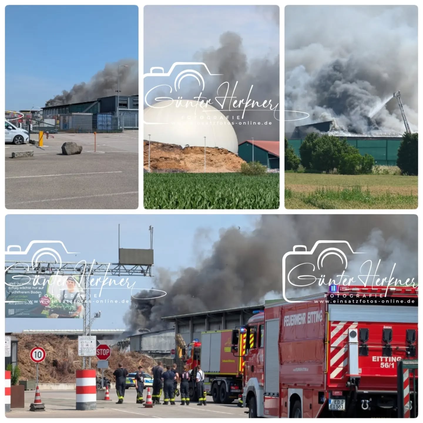 Erstmeldung: Brand in Recyclingbetrieb

🗓️Datum: 28.06.206
⏰Uhrzeit: 10:51 Uhr 
🚒🚑 Einsatzart: B 4
📍Einsatzort: Eitting
🚒🚑🚁🚓 Eingesetzte Kräfte:

Eitting; Lkr. Erding; 28.06.2026

In einem Recyclingbetrieb in Eitting, Landkreis Erding, geriet heute gegen 10:20 Uhr eine Lagerhalle in Brand.

Einsatzkräfte mehrerer Feuerwehren sind mit einem Großaufgebot vor Ort und bekämpfen das Feuer. Es kommt derzeit zu starker Rauchentwicklung.

Es wird nachberichtet.

Polizeipräsidium Oberbayern Nord

Pressestelle

📷 Günter Herkner

#thl #unfall #feuerwehr #rettungsdienst #polizei luftrettung blaulicht technischehilfe gefahrgut abc brand freiwilligefeuerwehr